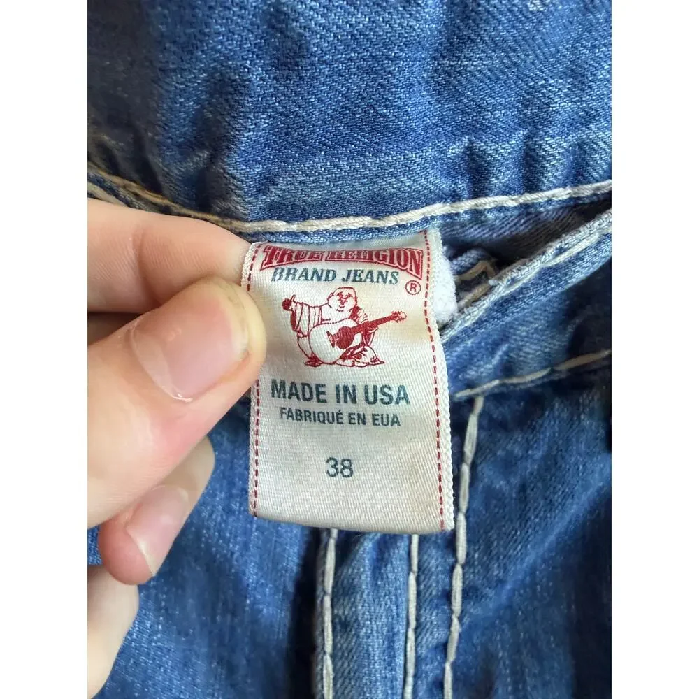 True Religion Ricky Super T Straight Leg Denim Jeans - Size 38 - (Made in USA)